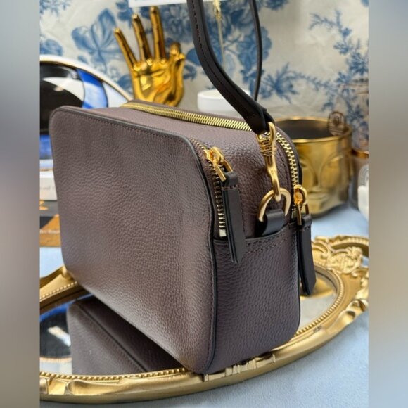 🆕 OROTON 🧿 NWOT Dylan Camera Crossbody Bag, Brown Bear Calfskin Leather - Picture 8 of 14